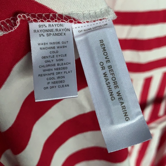 LOFT Plus Red & White Striped Fit and Flare Dress with Sash Belt in Size 14 - Picture 4 of 5